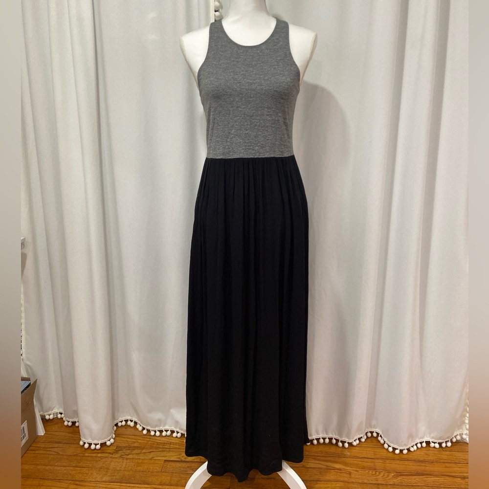 LOFT black and grey racerback summer dress